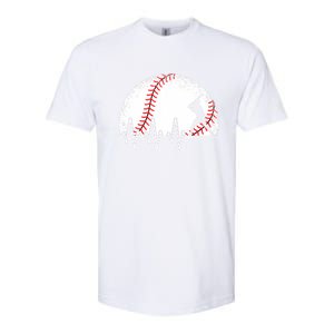 Funny Heartbeat Baseball Player Gift Softstyle CVC T-Shirt