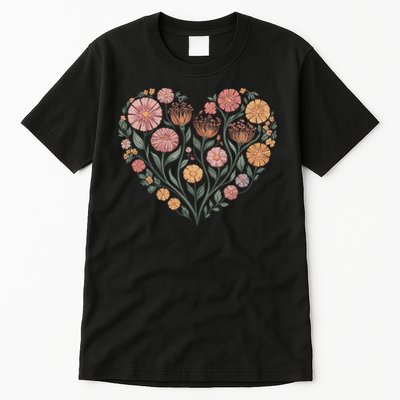 Flowers Heart Boho Wildflowers Tall T-Shirt