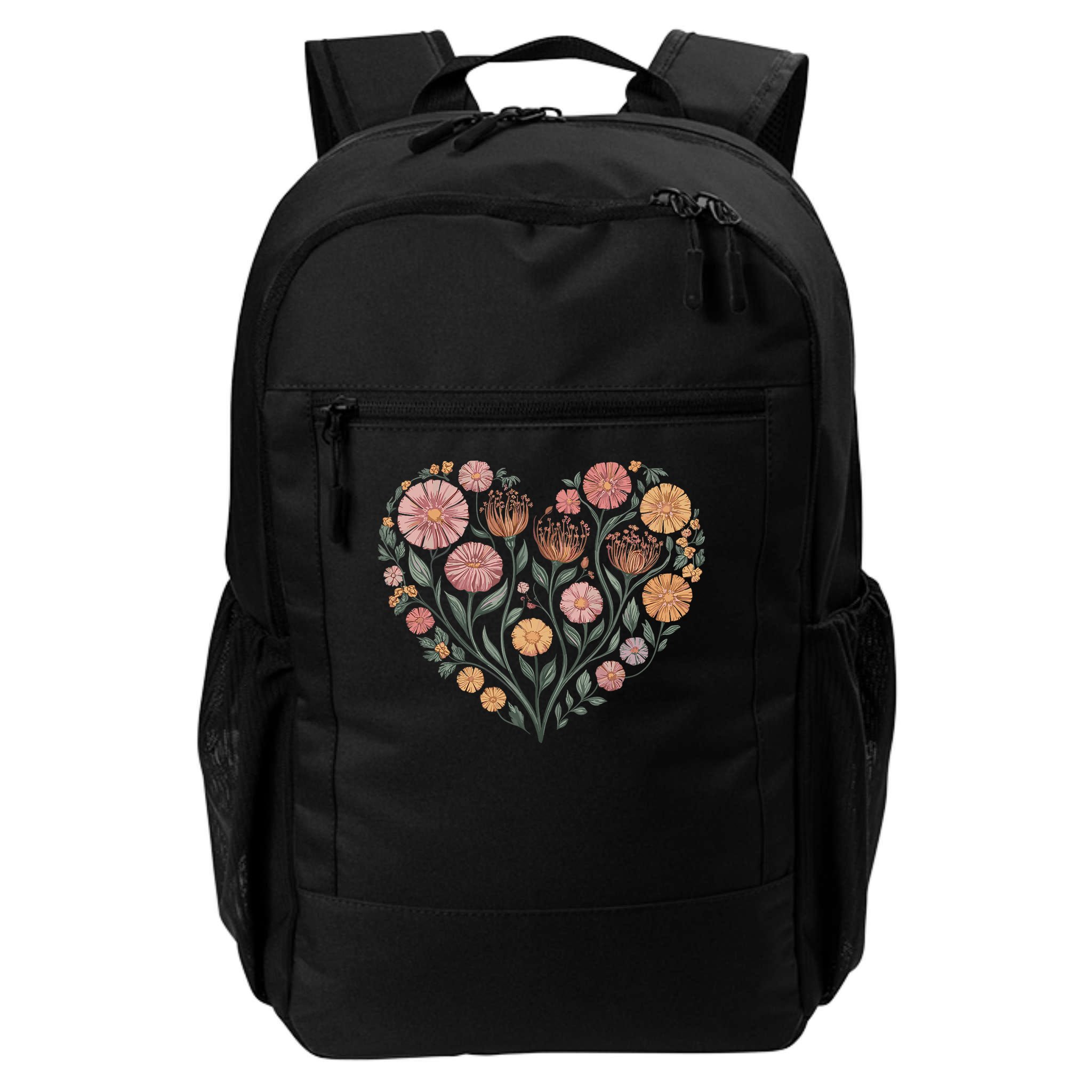 Flowers Heart Boho Wildflowers Backpack
