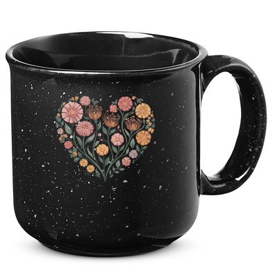 Flowers Heart Boho Wildflowers 15oz Campfire Ceramic Mug
