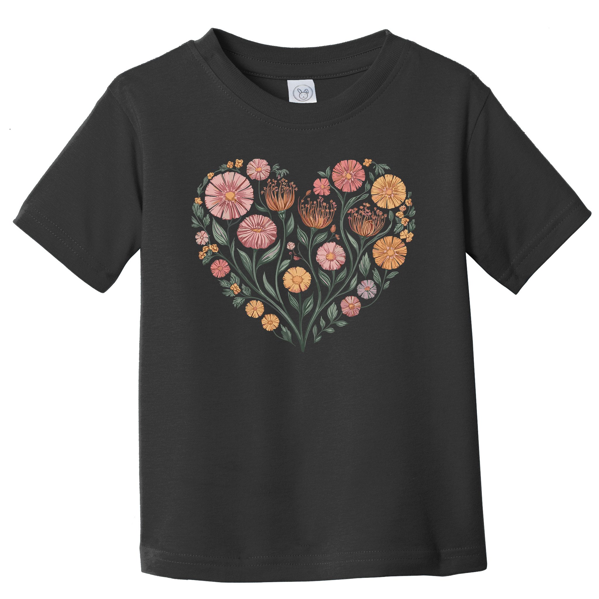 Flowers Heart Boho Wildflowers Toddler T-Shirt