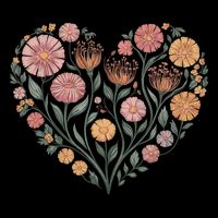 Flowers Heart Boho Wildflowers Toddler T-Shirt