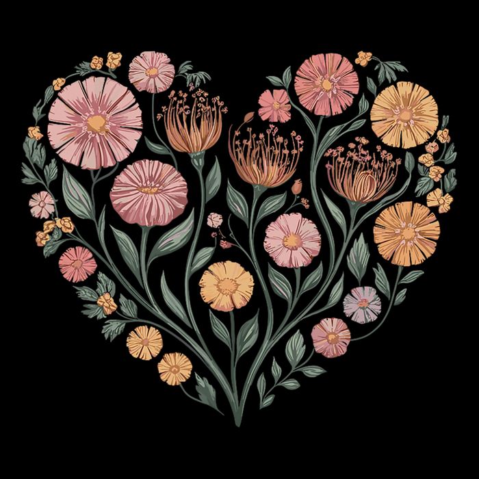 Flowers Heart Boho Wildflowers Toddler T-Shirt