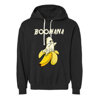 Funny Halloween Banana Ghost Gifts Garment-Dyed Fleece Hoodie