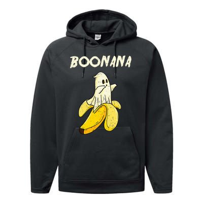 Funny Halloween Banana Ghost Gifts Performance Fleece Hoodie