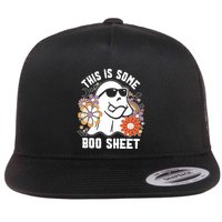 Funny Halloween Boo Ghost Costume This Is Some Boo Sheet Flat Bill Trucker Hat