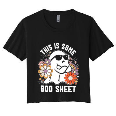 Funny Halloween Boo Ghost Costume This Is Some Boo Sheet Crop Top