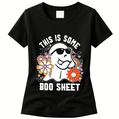 Funny Halloween Boo Ghost Costume This Is Some Boo Sheet Womens T-Shirt