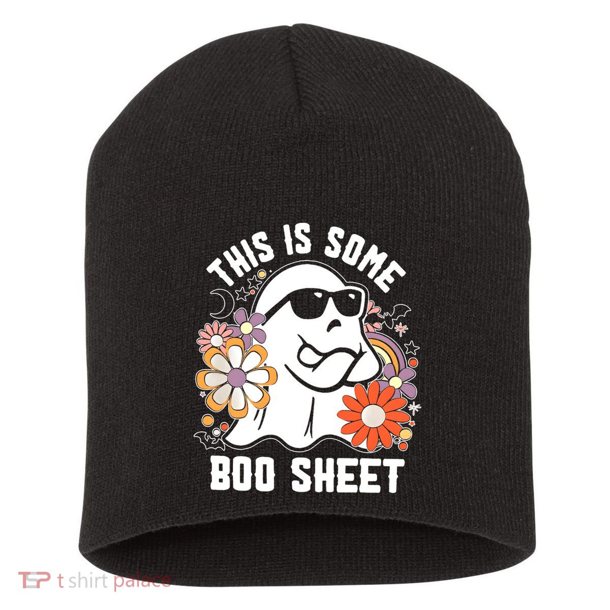 Funny Halloween Boo Ghost Costume This Is Some Boo Sheet Short Acrylic Beanie