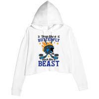 Funny Hockey Boy Ice Hockey Crop Fleece Hoodie