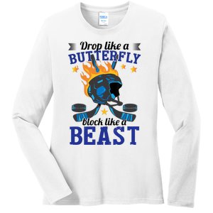 Funny Hockey Boy Ice Hockey Ladies Long Sleeve Shirt