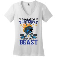 Funny Hockey Boy Ice Hockey Women's V-Neck T-Shirt