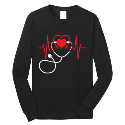 Funny Heart Beats Nurse Nursing Medical Long Sleeve Shirt