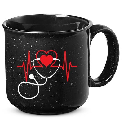 Funny Heart Beats Nurse Nursing Medical 15oz Campfire Ceramic Mug
