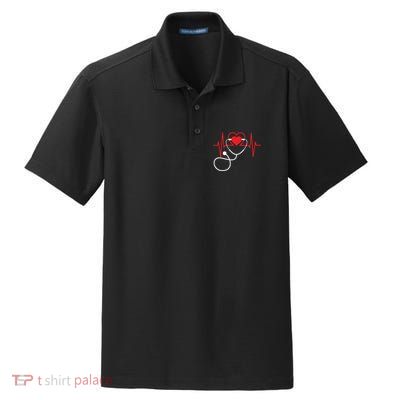 Funny Heart Beats Nurse Nursing Medical Dry Zone Grid Polo