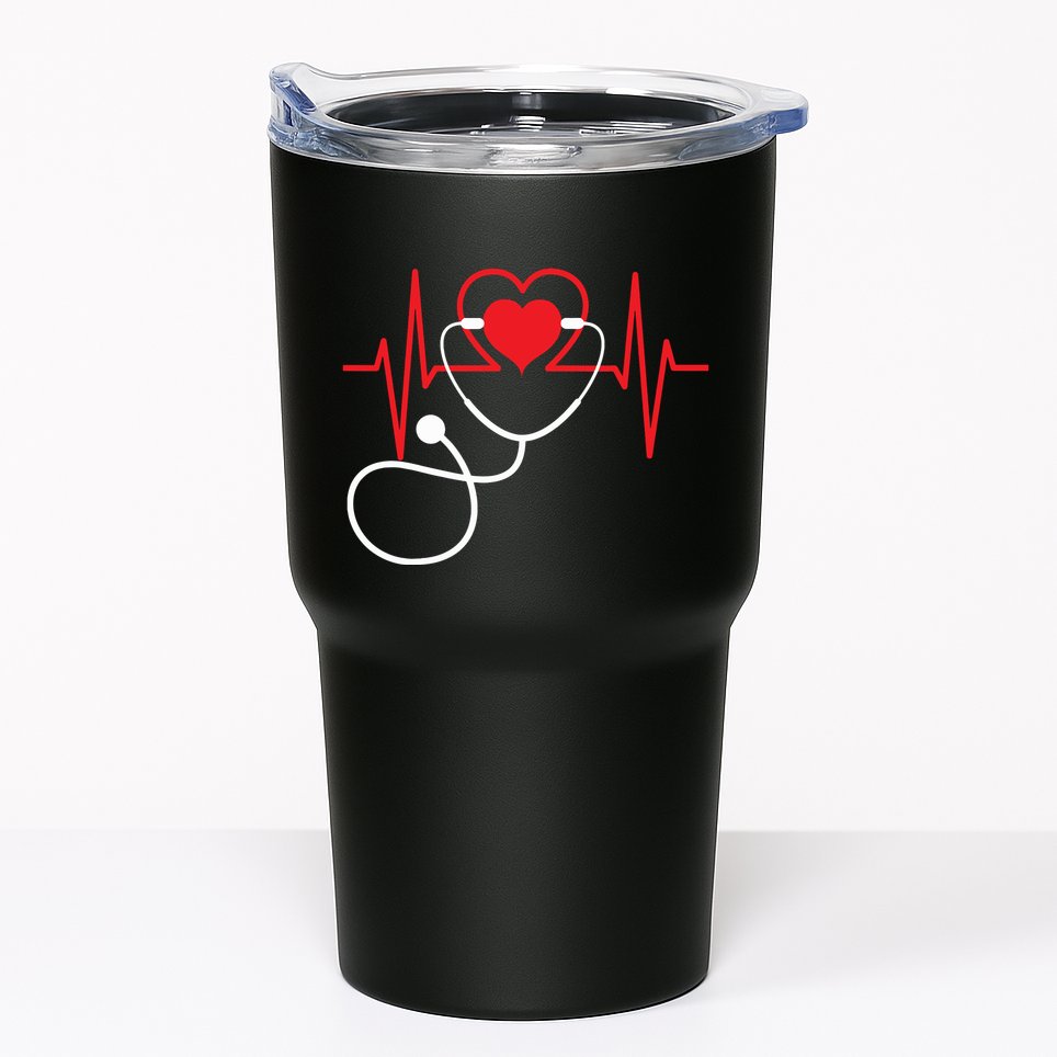 Funny Heart Beats Nurse Nursing Medical Tumbler