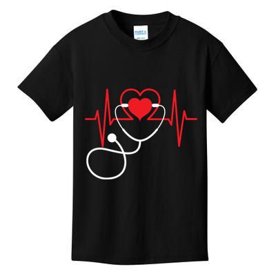 Funny Heart Beats Nurse Nursing Medical Kids T-Shirt