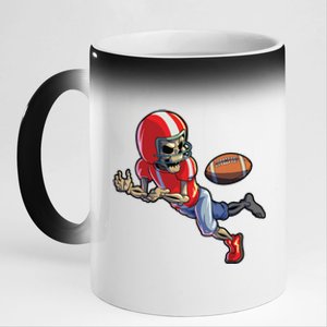 Football Halloween Boy Skeleton Halloween 11oz Black Color Changing Mug