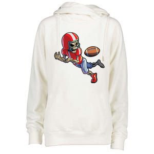 Football Halloween Boy Skeleton Halloween Womens Funnel Neck Pullover Hood