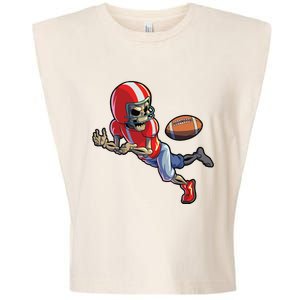 Football Halloween Boy Skeleton Halloween Garment-Dyed Women's Muscle Tee