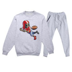 Football Halloween Boy Skeleton Halloween Premium Crewneck Sweatsuit Set