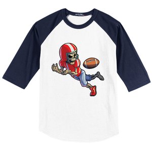 Football Halloween Boy Skeleton Halloween Baseball Sleeve Shirt