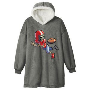 Football Halloween Boy Skeleton Halloween Hooded Wearable Blanket