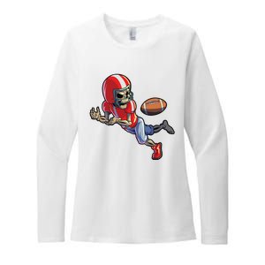 Football Halloween Boy Skeleton Halloween Womens CVC Long Sleeve Shirt