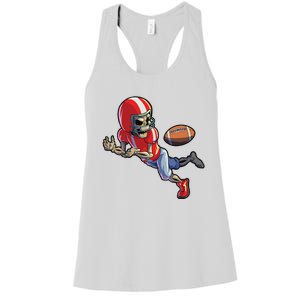 Football Halloween Boy Skeleton Halloween Women's Racerback Tank