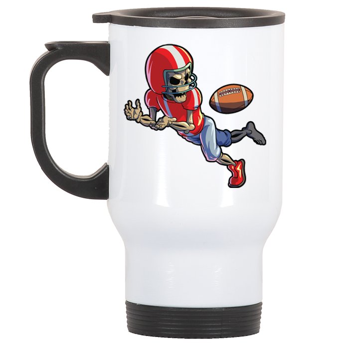 Football Halloween Boy Skeleton Halloween Stainless Steel Travel Mug