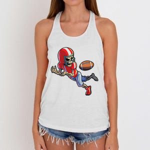 Football Halloween Boy Skeleton Halloween Women's Knotted Racerback Tank