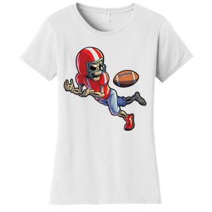 Football Halloween Boy Skeleton Halloween Women's T-Shirt