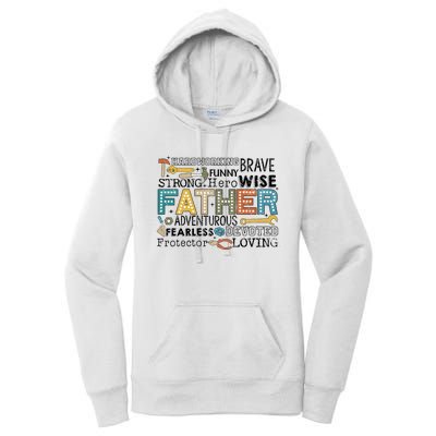 Father Harworking Brave Funny Strong Hero Family Women's Pullover Hoodie