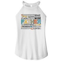 Father Harworking Brave Funny Strong Hero Family Women’s Perfect Tri Rocker Tank