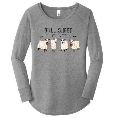 Funny Halloween Boo Ghost Cow Costume Bull Sheet Cow Lover Gift Women's Perfect Tri Tunic Long Sleeve Shirt