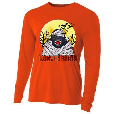 Funny Halloween Believer Scary Bigfoot Mummy Sasquatch Cooling Performance Long Sleeve Crew