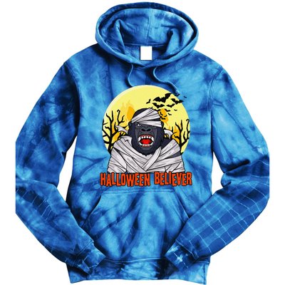 Funny Halloween Believer Scary Bigfoot Mummy Sasquatch Tie Dye Hoodie