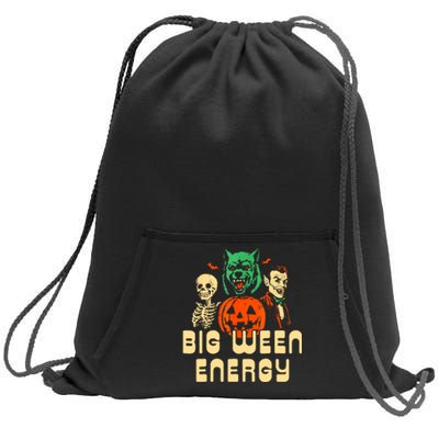 Funny Halloween Big Ween Energy Sweatshirt Cinch Pack Bag