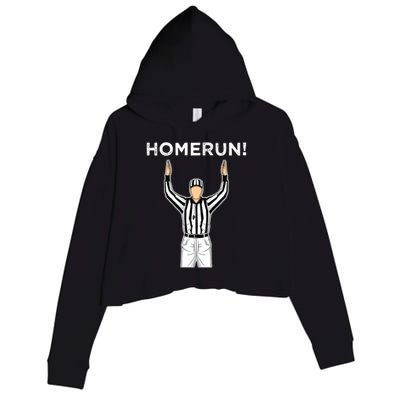 Funny HomeRun Baseball Football Up Crop Fleece Hoodie