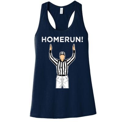 Funny HomeRun Baseball Football Up Women's Racerback Tank