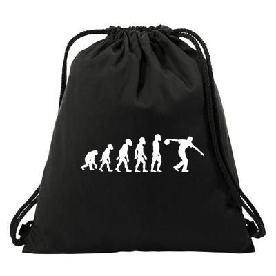 Funny Human Bowling Evolution Pin Ball Bowler Player Drawstring Bag