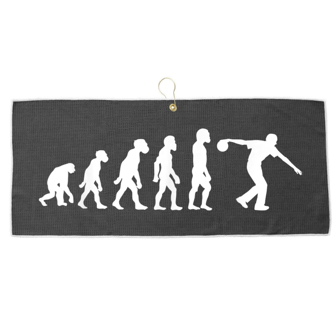 Funny Human Bowling Evolution Pin Ball Bowler Player Large Microfiber Waffle Golf Towel