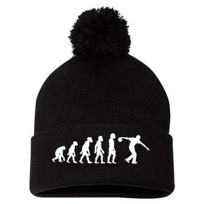 Funny Human Bowling Evolution Pin Ball Bowler Player Pom Pom 12in Knit Beanie