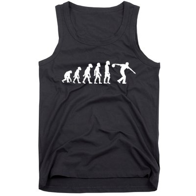 Funny Human Bowling Evolution Pin Ball Bowler Player Tank Top