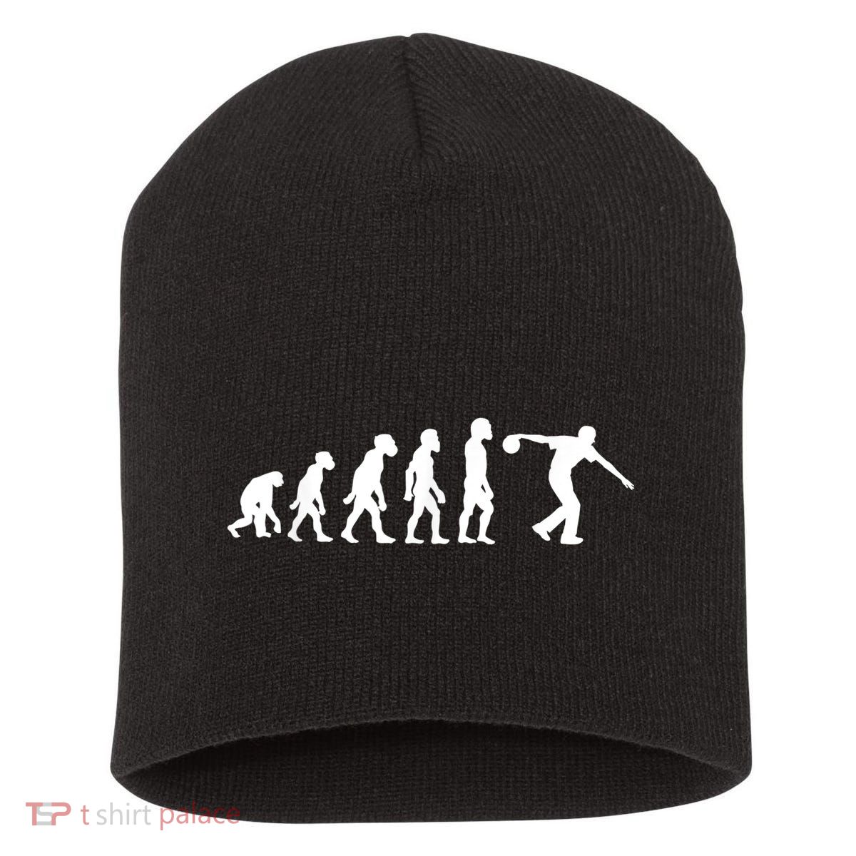 Funny Human Bowling Evolution Pin Ball Bowler Player Short Acrylic Beanie