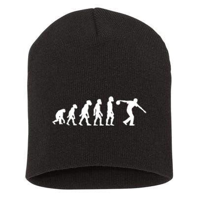 Funny Human Bowling Evolution Pin Ball Bowler Player Short Acrylic Beanie