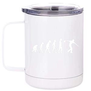 Funny Human Bowling Evolution Pin Ball Bowler Player 12 oz Stainless Steel Tumbler Cup