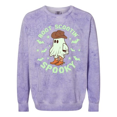 Funny Halloween Boot Scootin Spooky Cowboy Ghost Colorblast Crewneck Sweatshirt