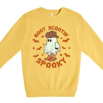 Funny Halloween Boot Scootin Spooky Cowboy Ghost Premium Crewneck Sweatshirt