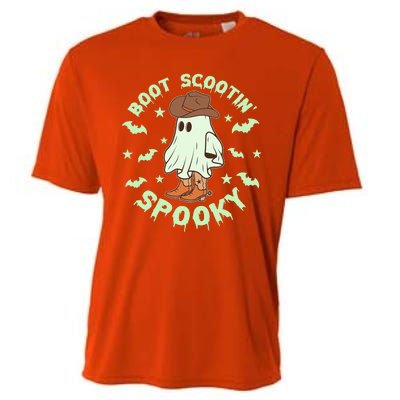 Funny Halloween Boot Scootin Spooky Cowboy Ghost Cooling Performance Crew T-Shirt